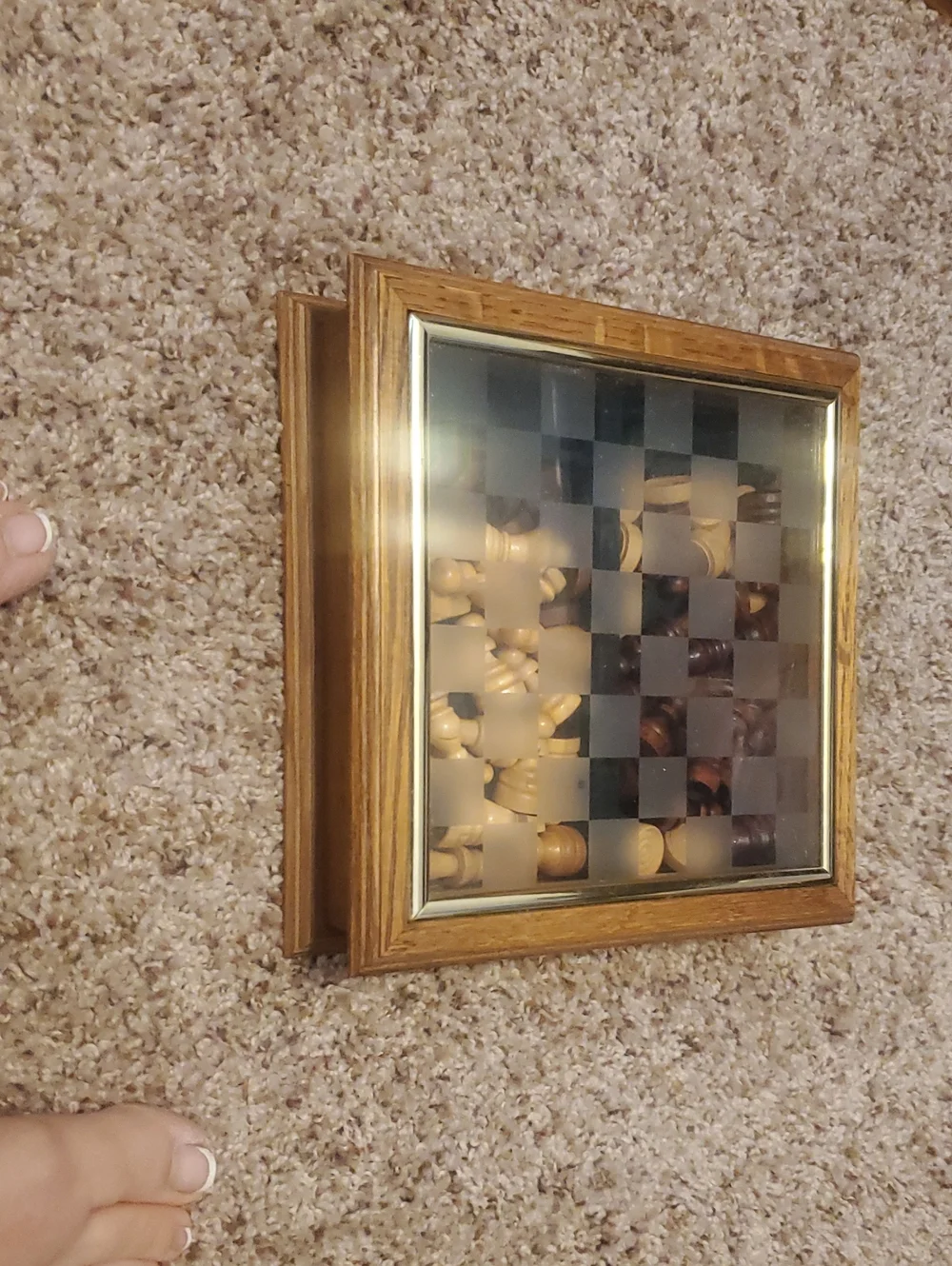 Source Unknown Brown and Tan Wood Chess Game
